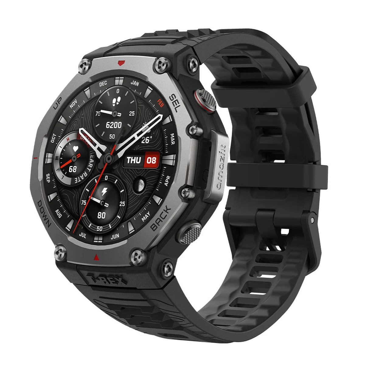 Спортен часовник Amazfit T-Rex 3 с масивен корпус и голям цветен дисплей