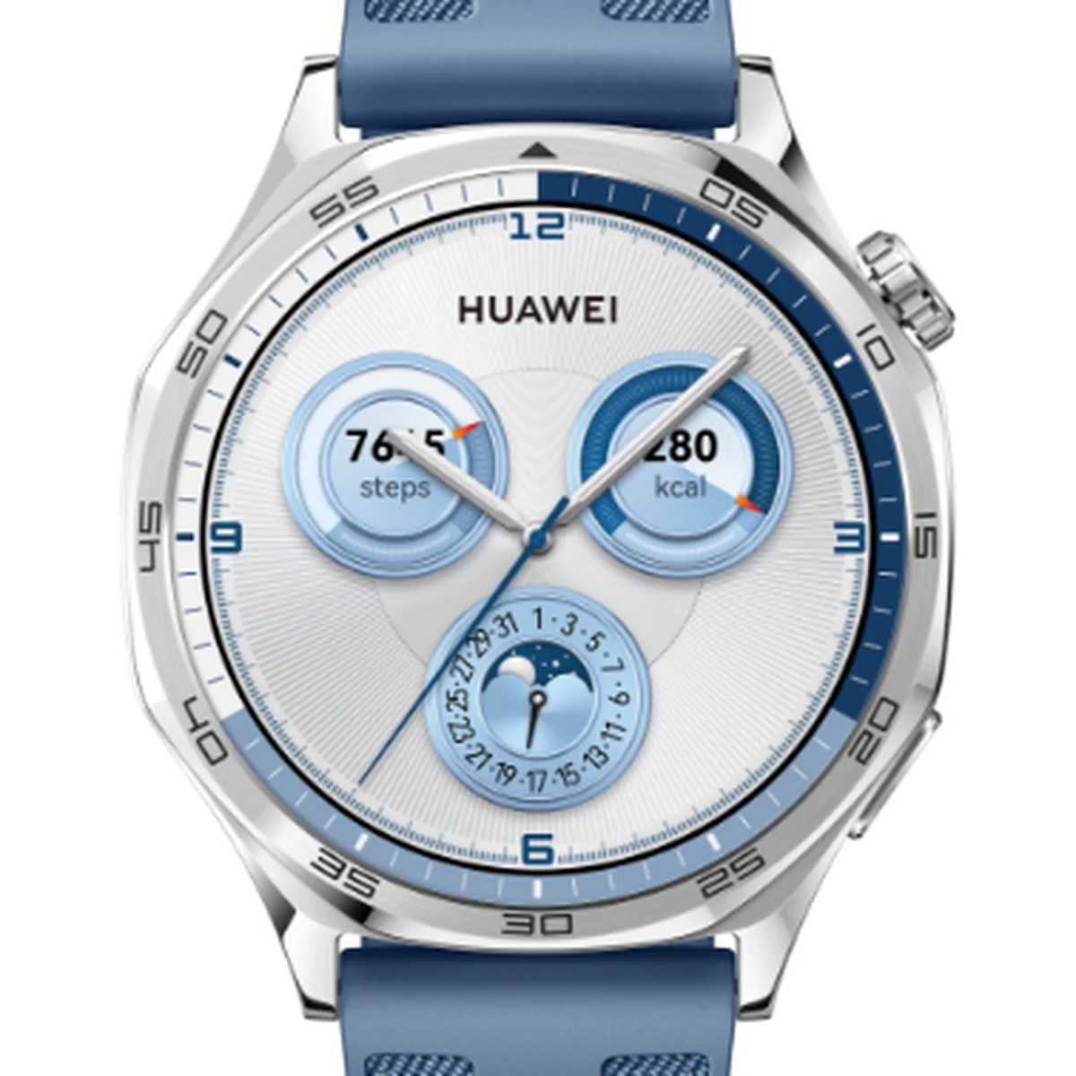 Спортен часовник Huawei Watch GT 5 в син корпус с плетена каишка и кръгъл дисплей